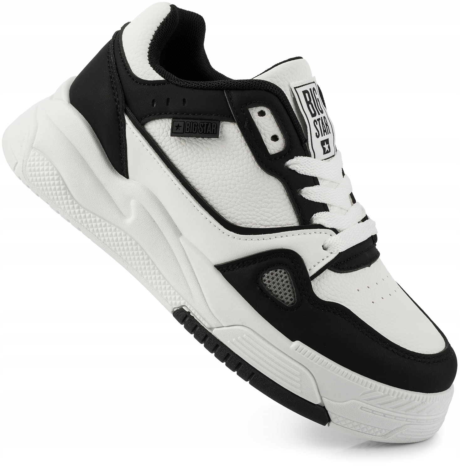 BIG STAR DAMSKIE BIAŁO-CZARNE SNEAKERSY BUTY SPORTOWE EKOSKÓRA r. 40
