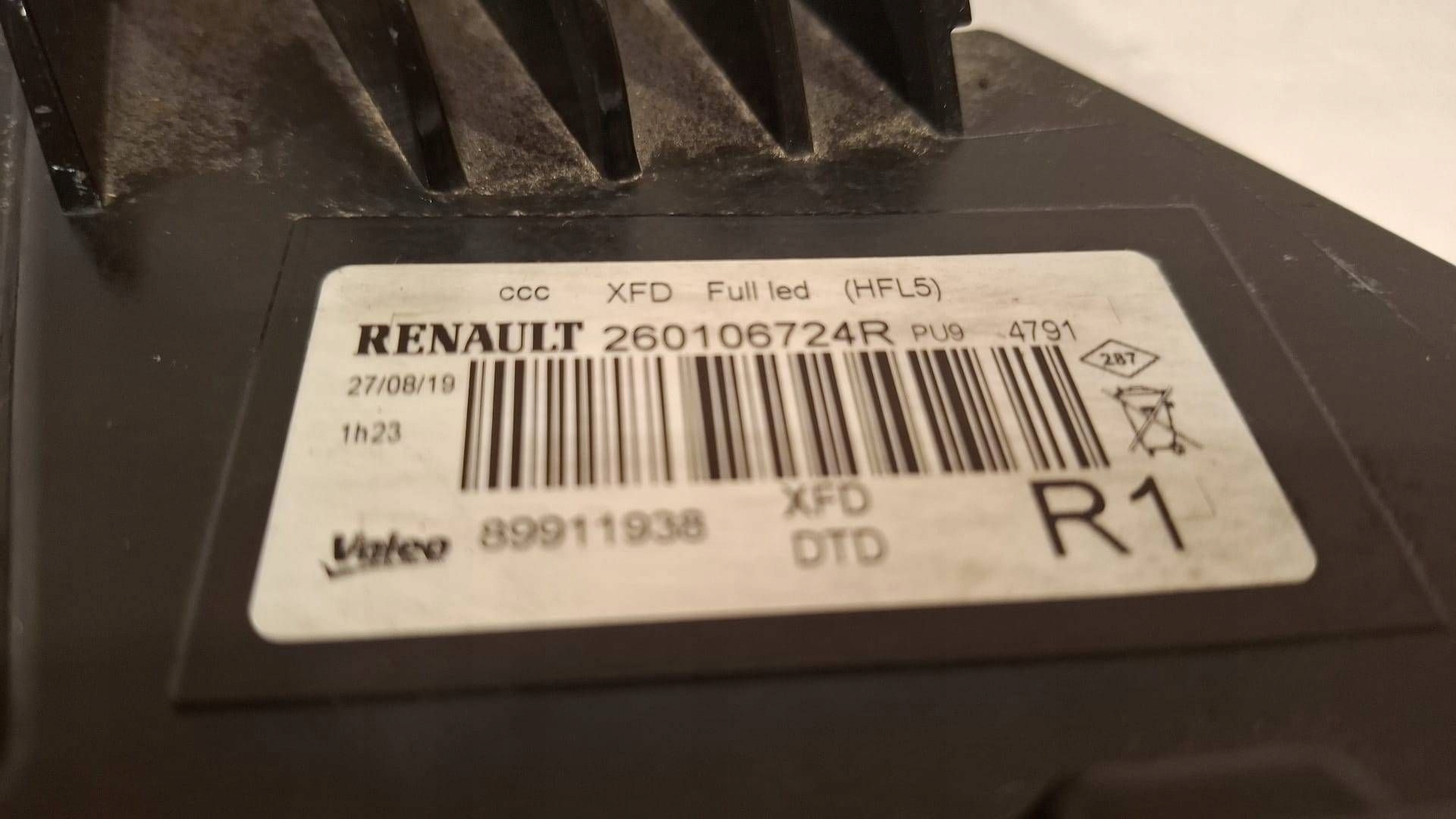 light right 260106724R RENAULT TALISMAN FULL LED PURE VISION 2015- Ladna