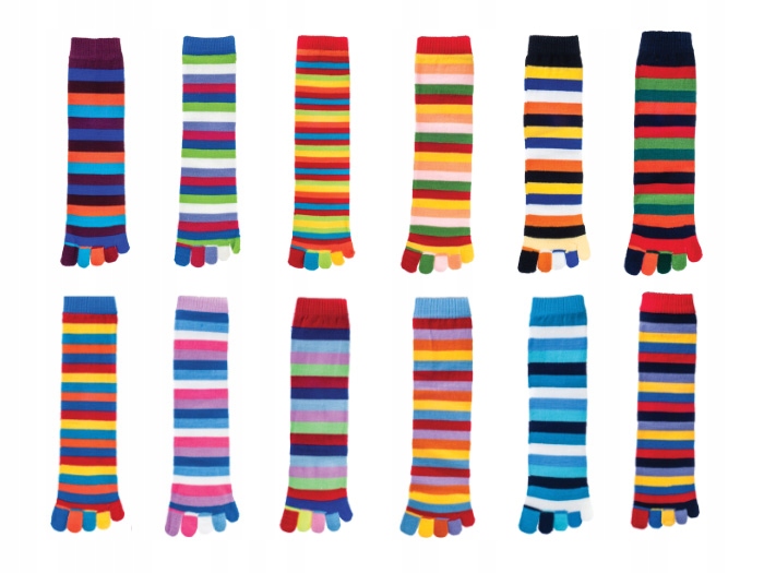 

Zestaw 5 par skarpetki pięciopalczaste w paski