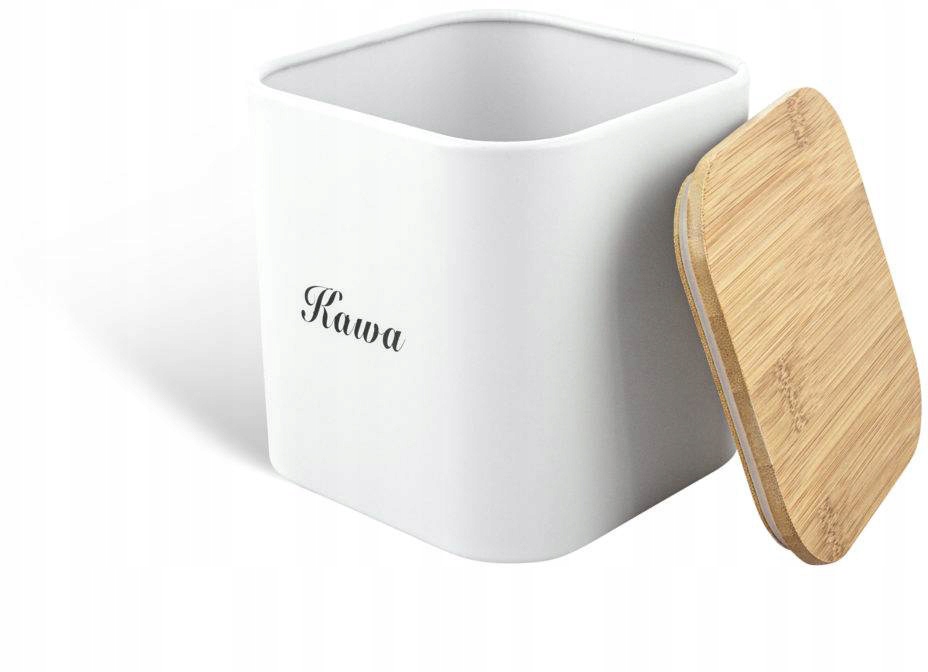 Pojemniki kawa herbata cukier i chlebak zestaw Kolor biały