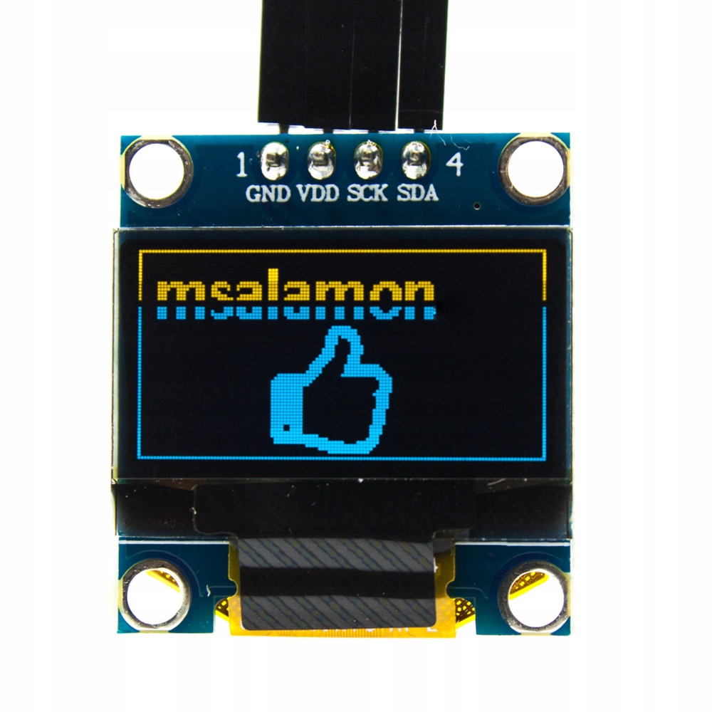 Wyświetlacz OLED 0,96" I2C żółto-niebieski