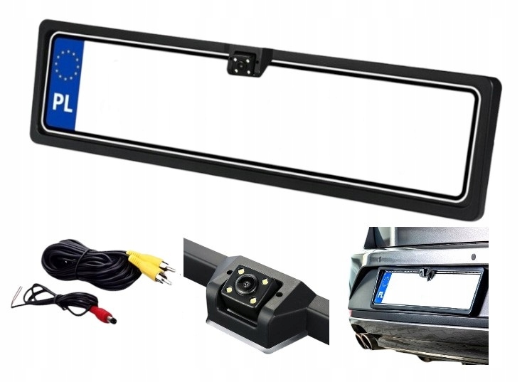 Kamera cofania z ramką tablicy rejestracyjnej led