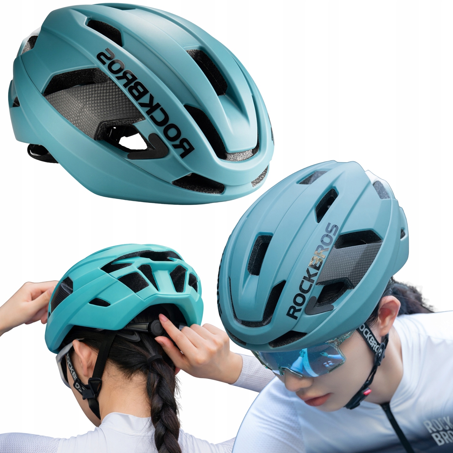 Kask Rowerowy Na Rower Męski Damski Regulowny Włókno Węglowe 58-62 Rockbros