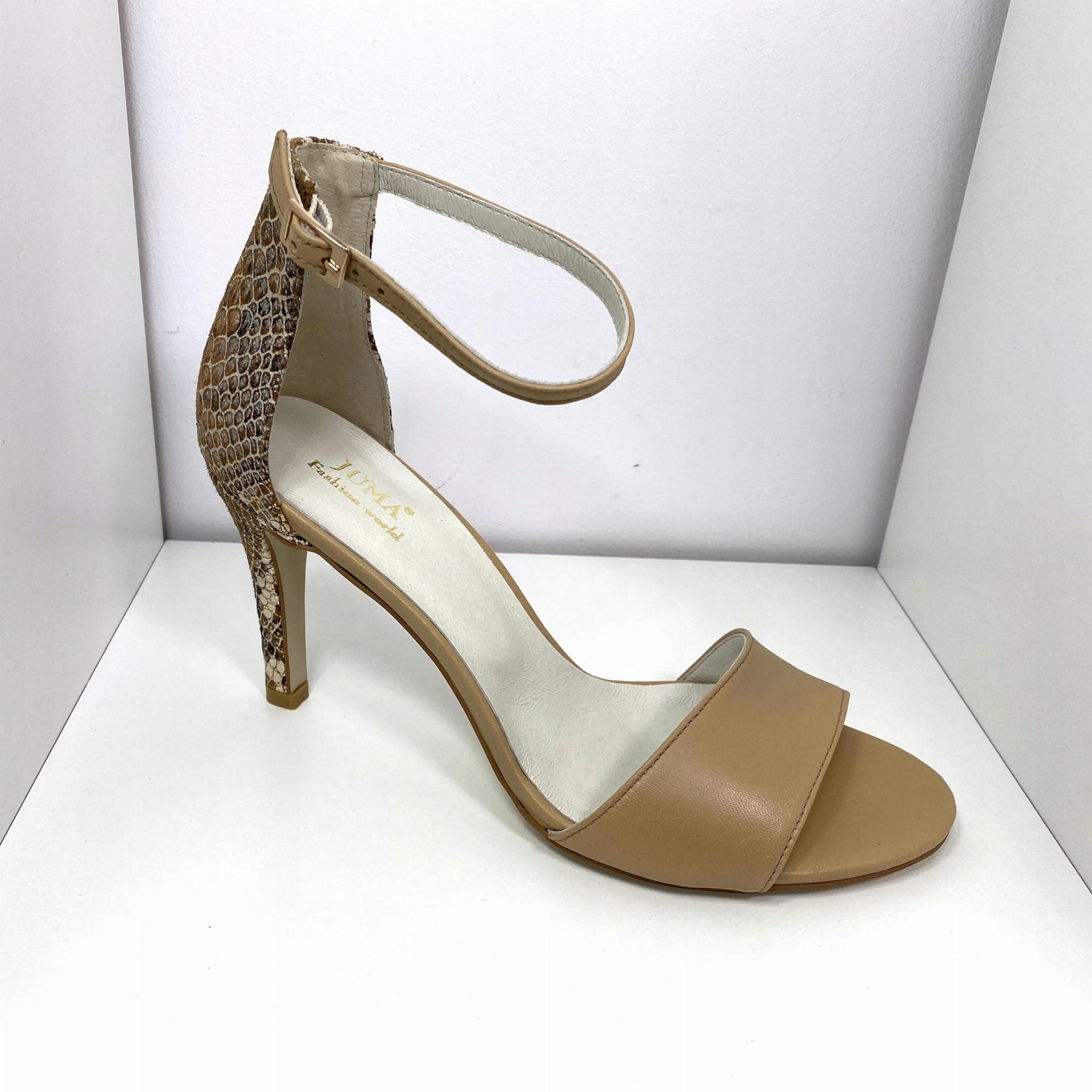 Dámské sandály Juma kůže 2757 béžová/had 39, béžová