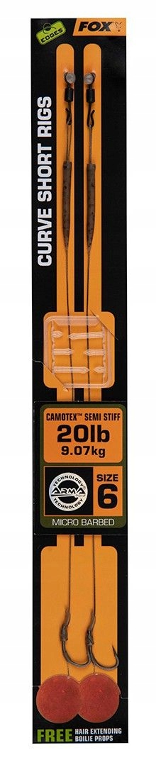 Przypon Fox Edges Curve Short Camotex Semi Stiff 8 Rozmiar: 8 Model CCR182