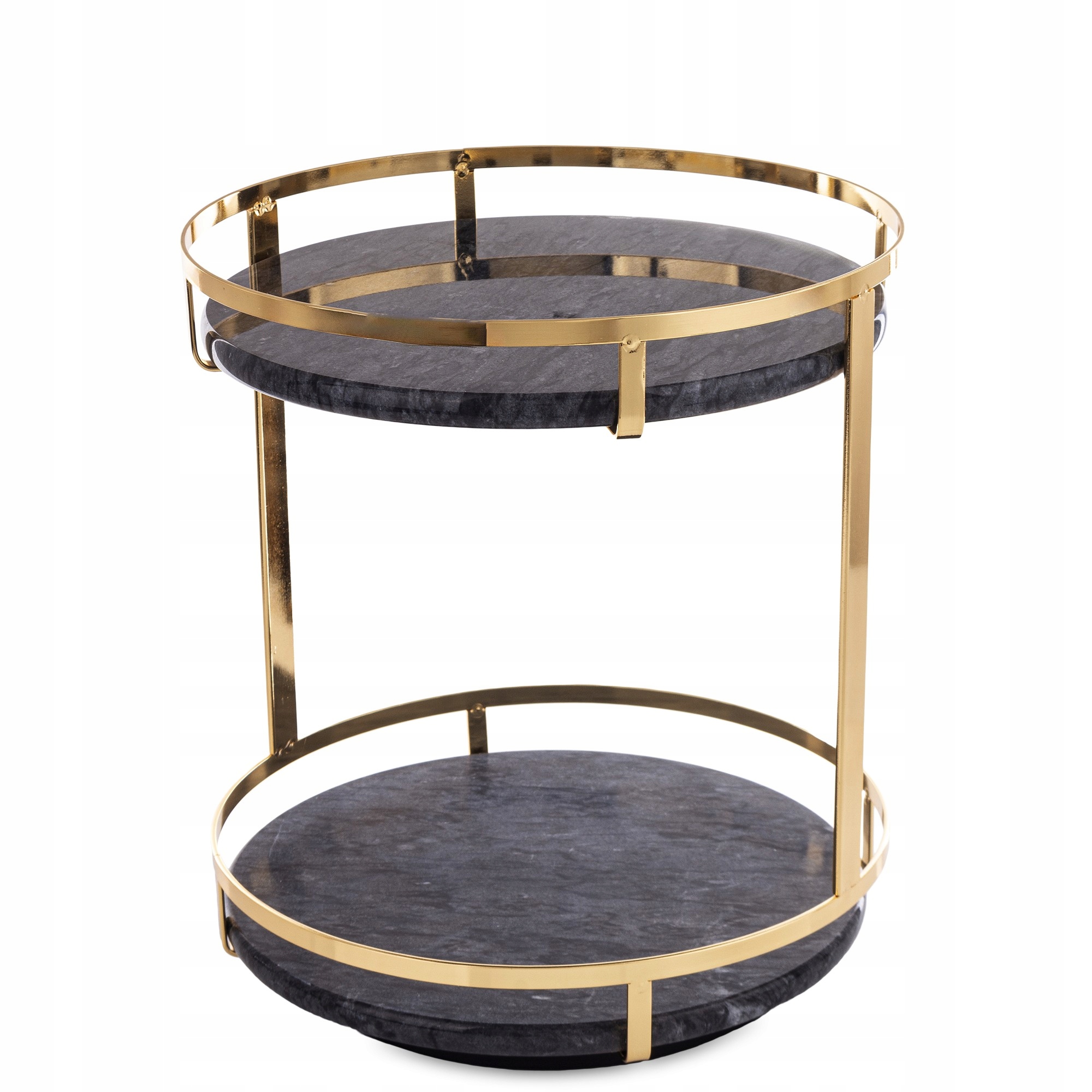 Elegantná dvojúrovňová podnos – zlatá a tmavošedá