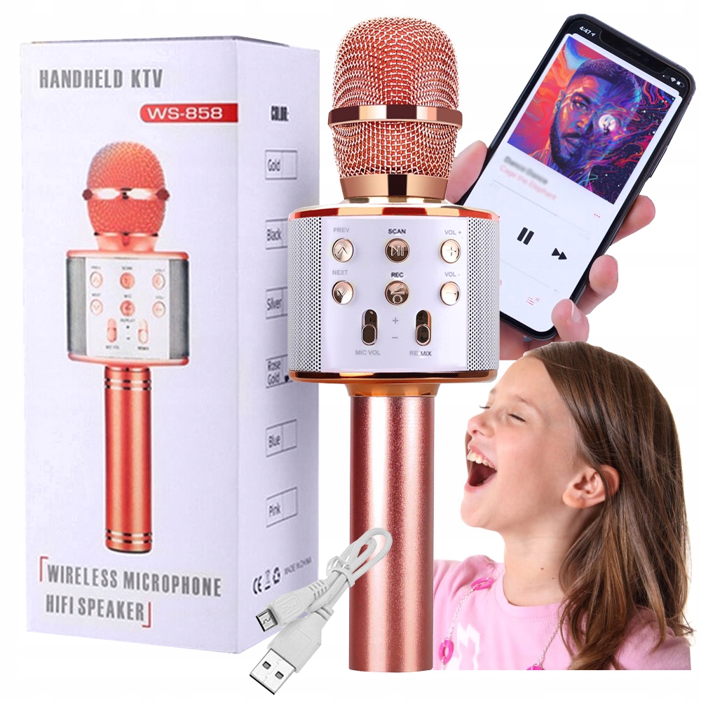 

Mikrofon Bezprzewodowy Karaoke Bluetooth Głośnik
