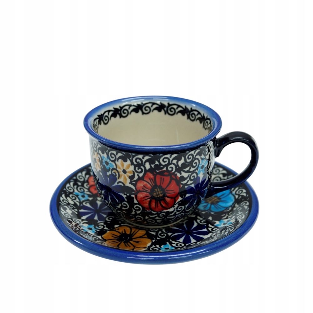 

Ceramiczna filiżanka ze spodkiem Bolesławiec