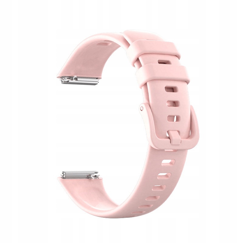 Różowy Pasek Silikonowy do Huawei Band 7 z Metalowym Łączeniem