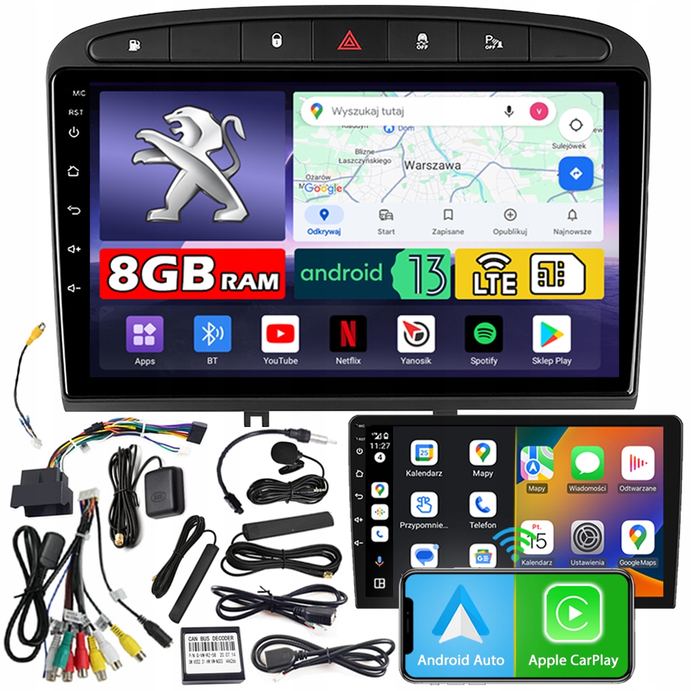 Autorádio Ncs ZQ9 Peugeot 408 2010-2014 Android Navigace 8GB Lte