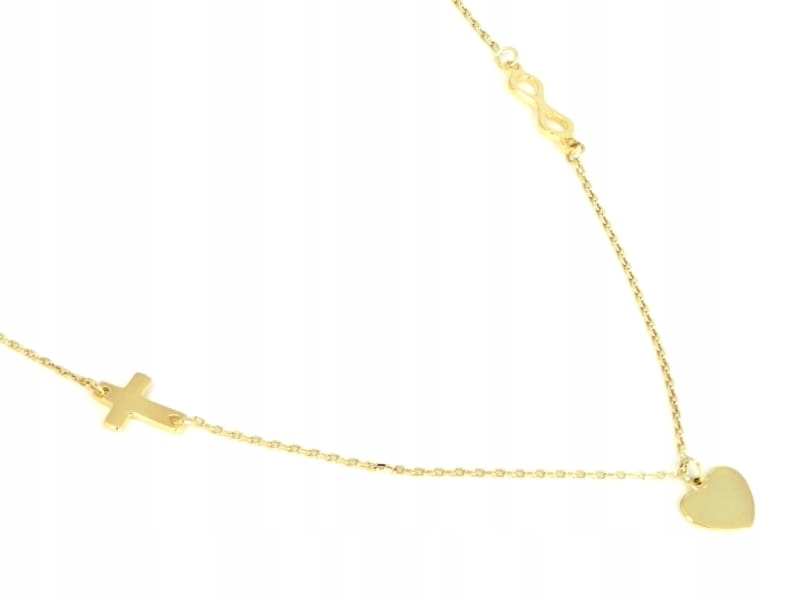 Náhrdelník celebritka nekonečno srdce křížek