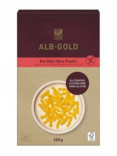 Levně 5 x Alb-gold Těstoviny (kukuřičné rýžové) fusilli bezlepkové Bio 250 g