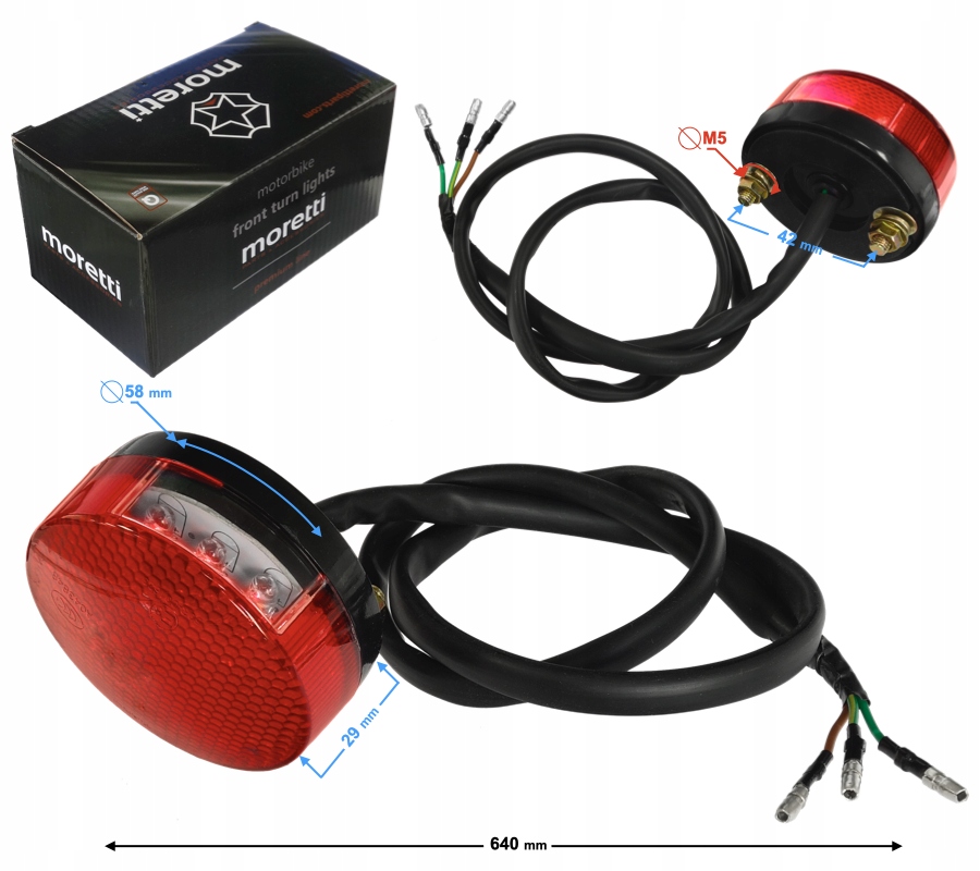 LAMPA TYLNA LED OKRĄGŁA MOTOCYKL MOTOROWER