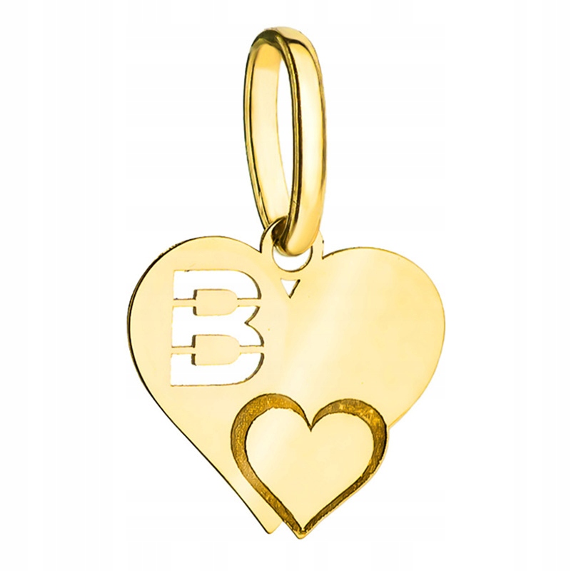 Zlatý Přívěsek Srdce s Písmenem B pr. 585 14k