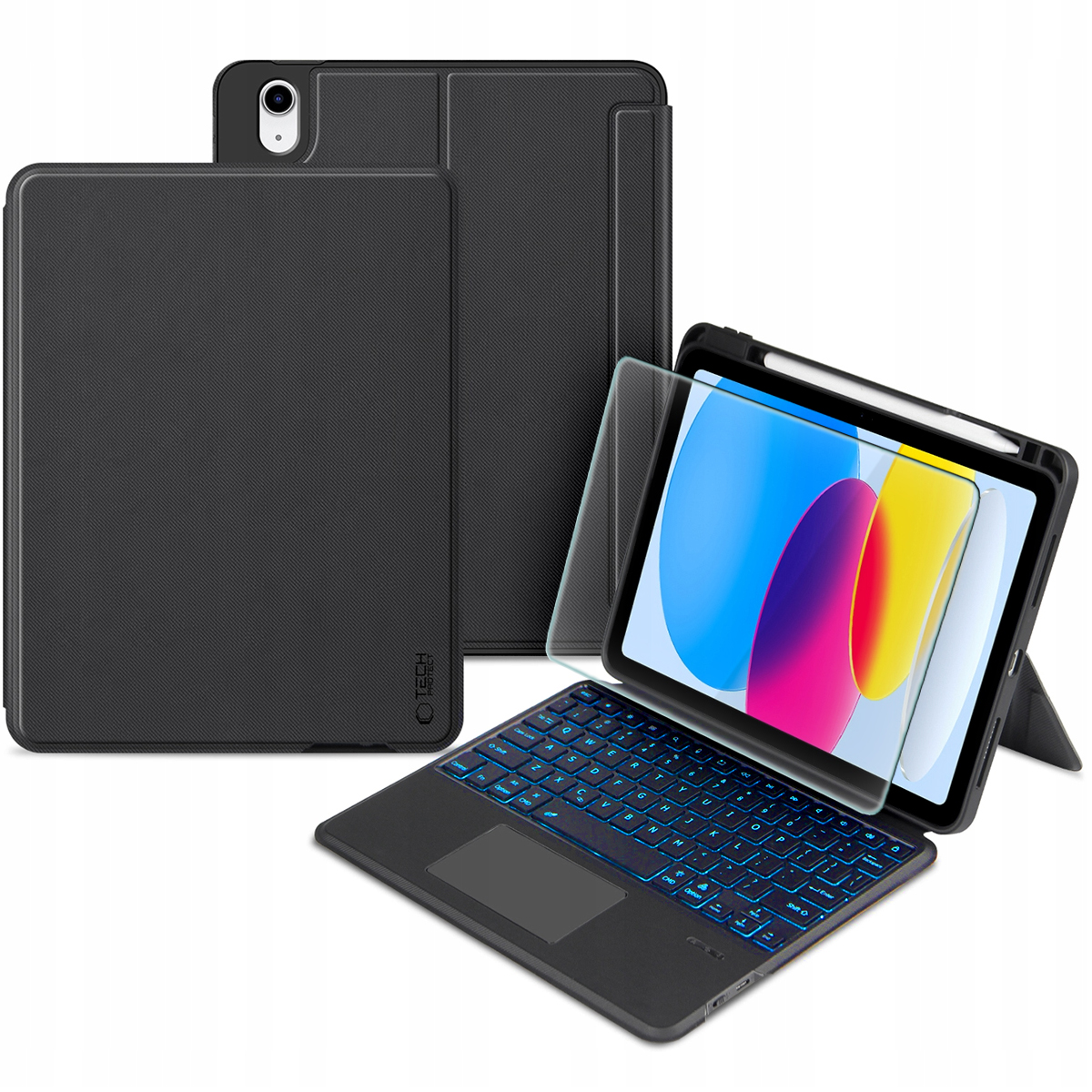 Pouzdro Klávesnice Pro Ipad 10.9 2022 10-GEN 11 2025 11-GEN Černá Sklo
