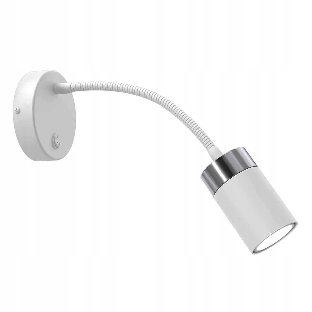 Nástěnná lampa s nastavitelným bílým chromem nad postelí na čtení Milagro