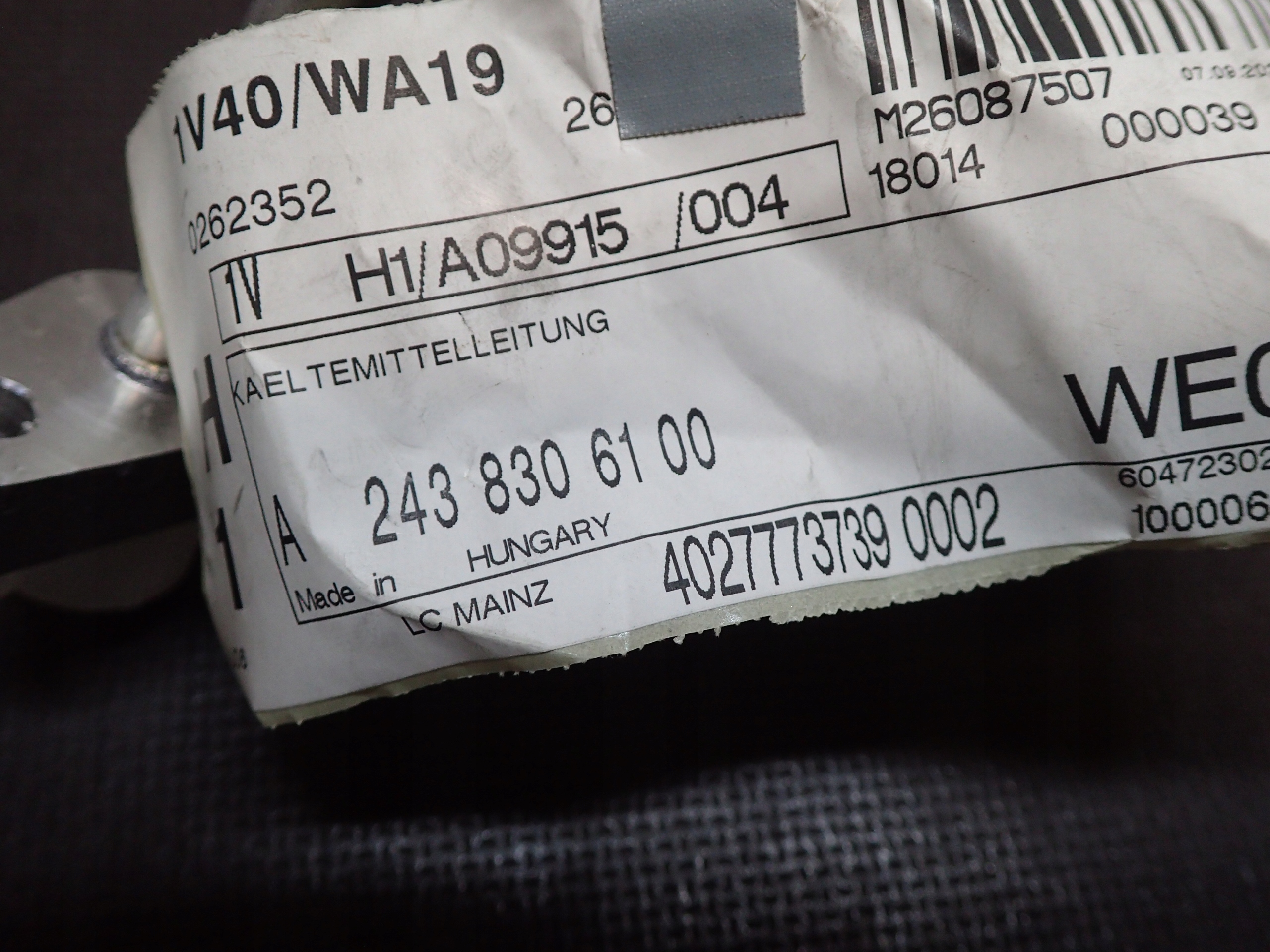 cső klíma MERCEDES W243 A2438306100