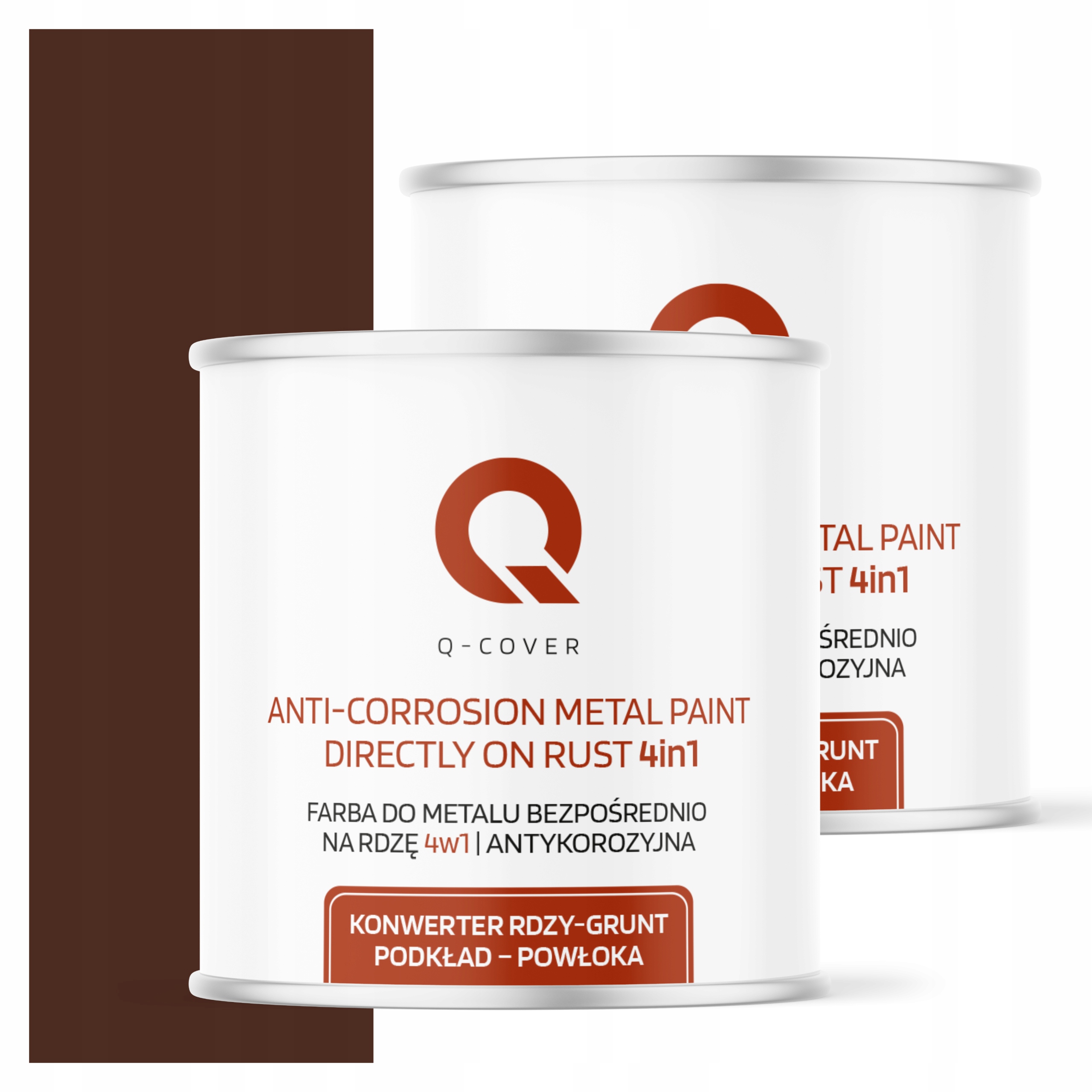 Farba Priamo na hrdzu Metal Aluminium Oceľ 2,5L 4v1 Satén Hnedý Teplý