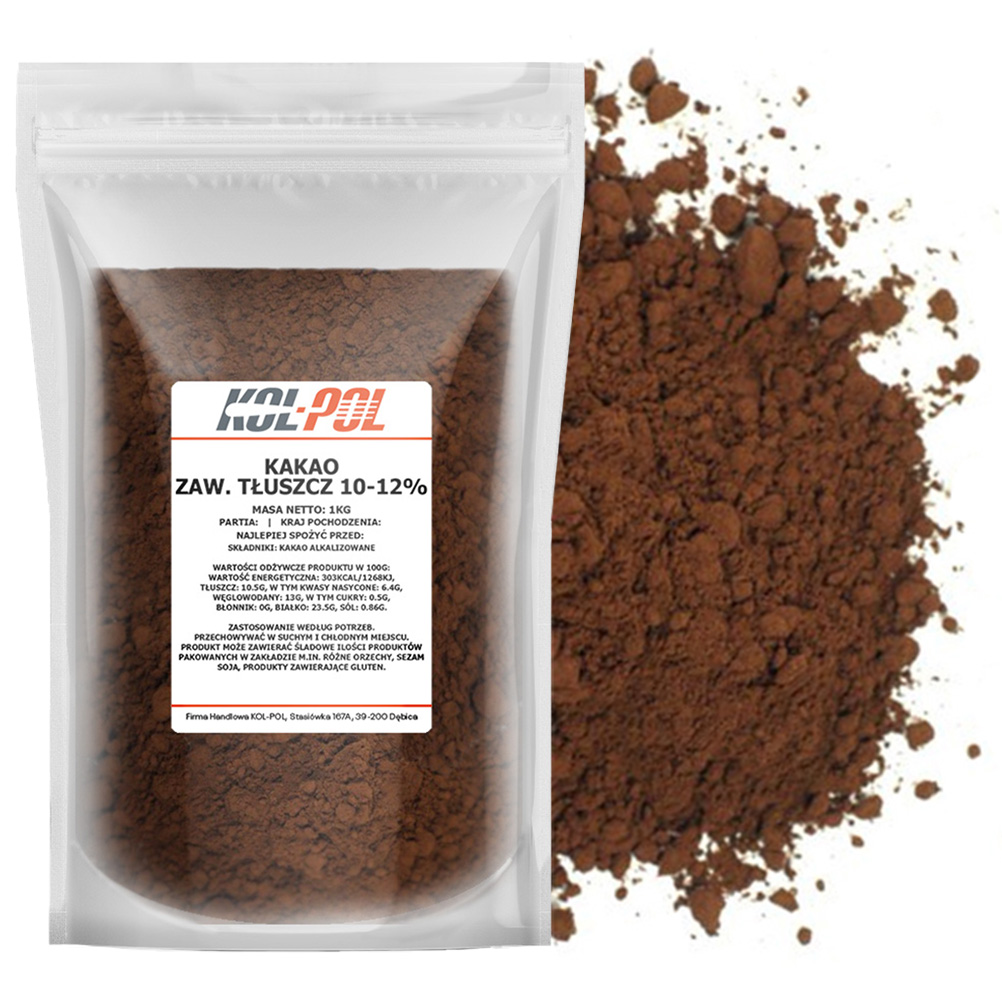 Kakao 1kg Naturalne w proszku alkalizowane Kol-pol