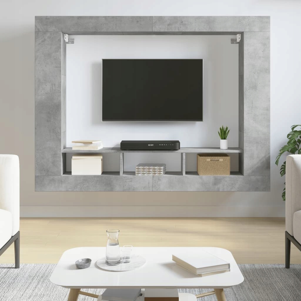 Skříňka pod Tv, šedá, betonu, 152 x 22 x 113 cm