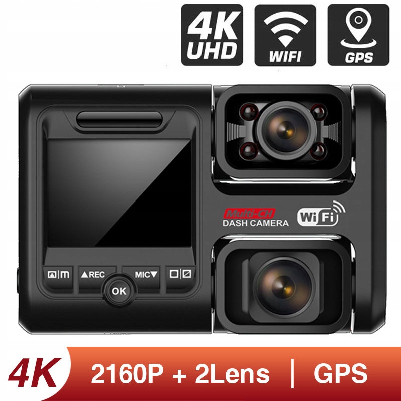 Dual Lens Car DVR Dashboard Camera GPS Wifi Video Marka inna