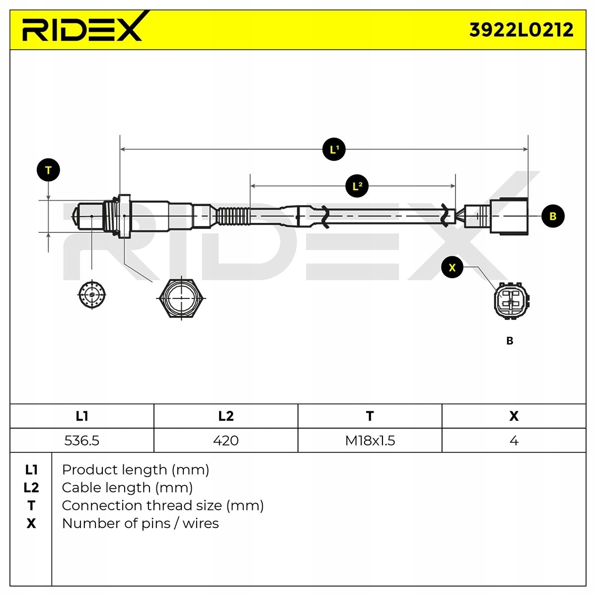 ridex 3922L0212 лямбда-зонд