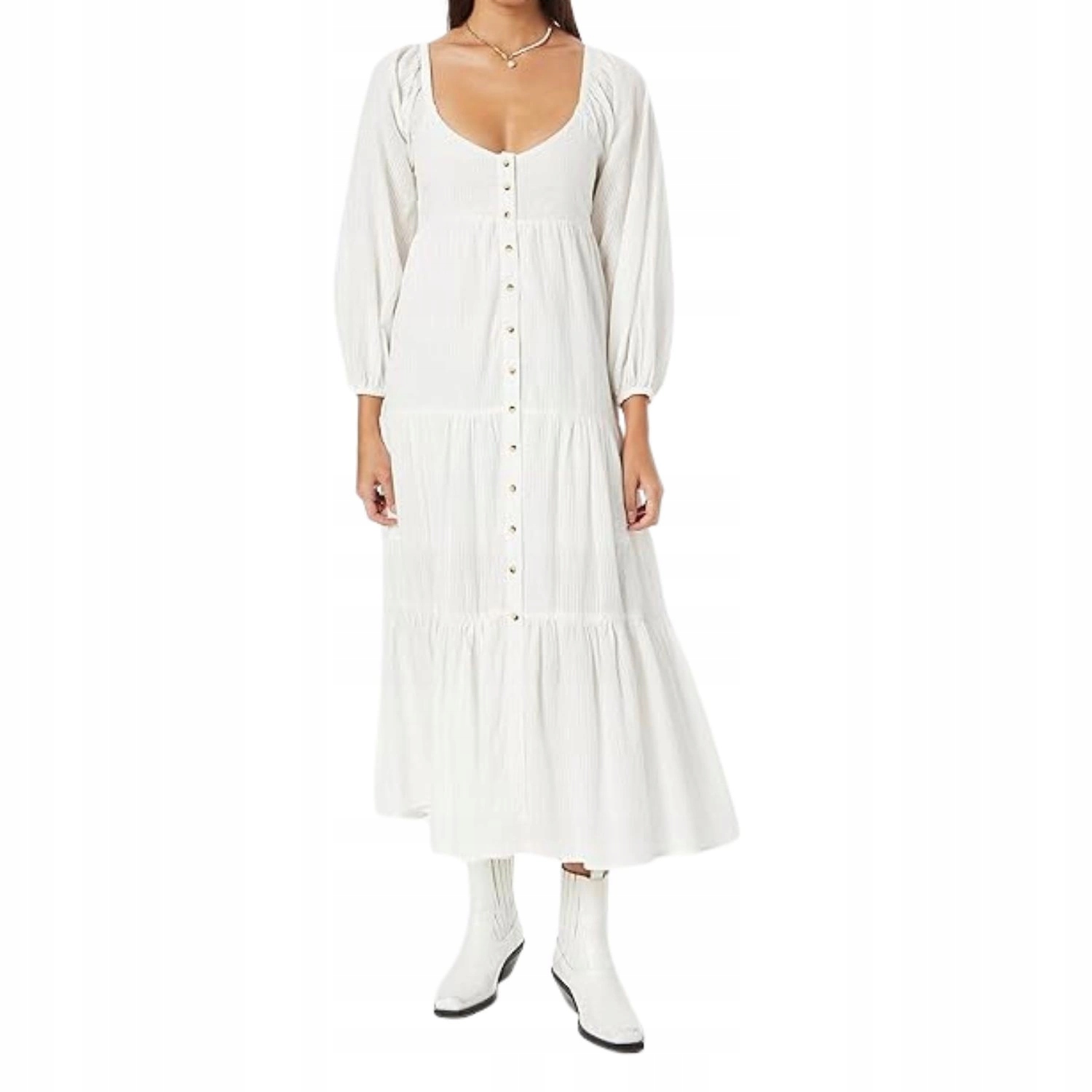 Dámské krémové maxi Šaty Billlabong Hvězdná Nebe z bavlny, vel. L