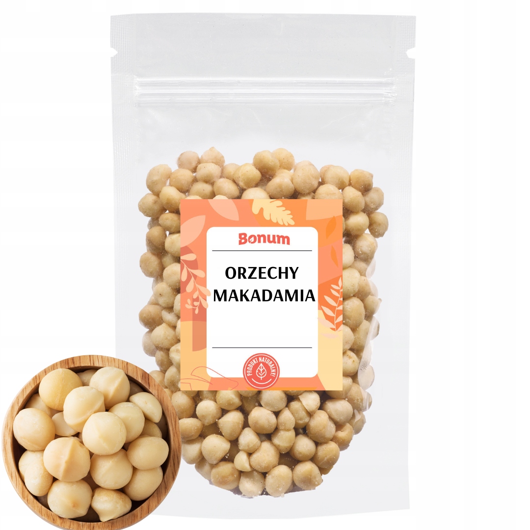 Přírodní Makadamové ořechy Premium Zdravá Svačinka ze sušeného ovoce 500g Bonum!