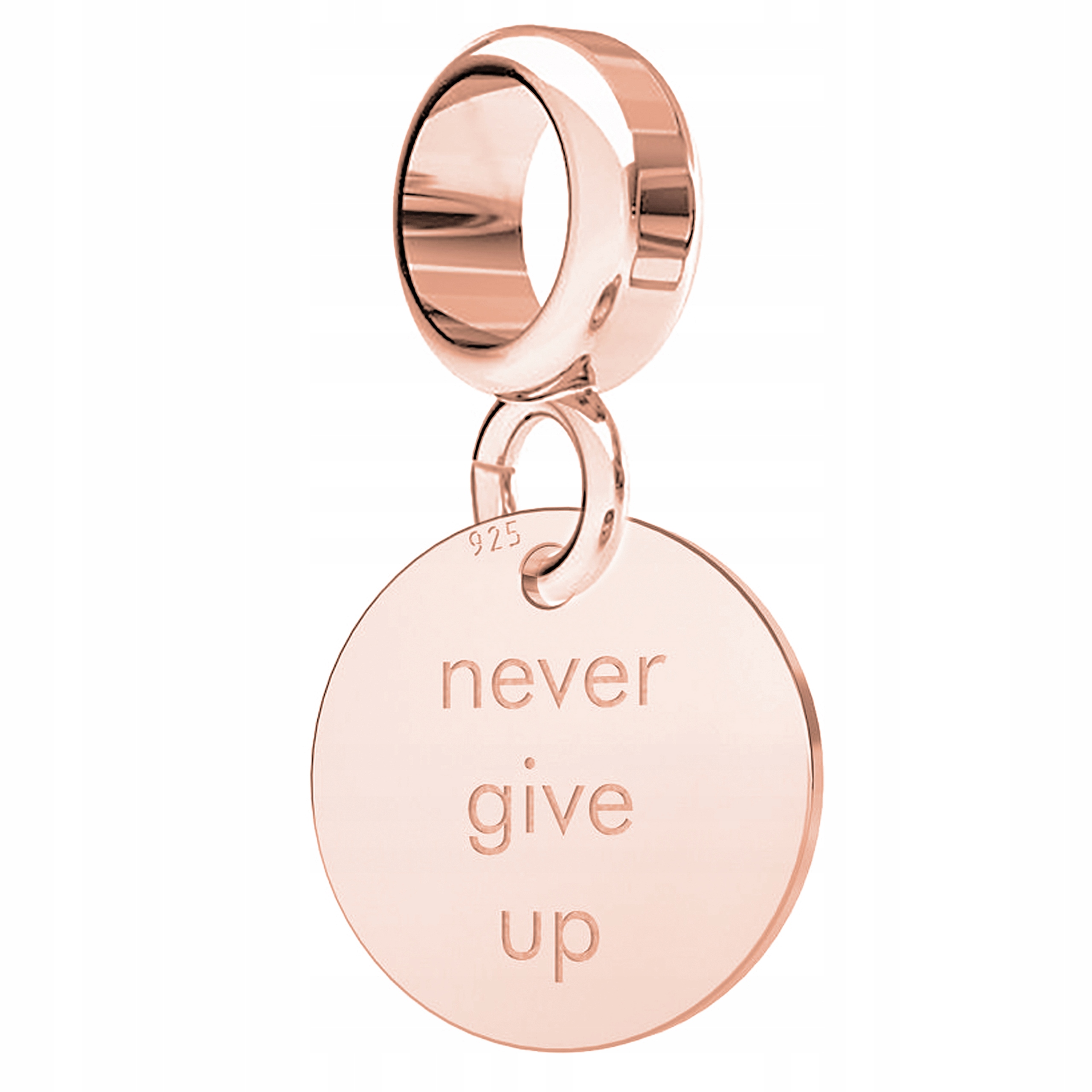 

Charms Never Give Up różowe złoto S925
