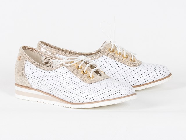 Ivbut 163 polobotky Polské bílé/zlaté 36 Kůže Nat