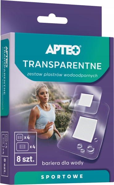 

Transparentne 8 plastrów wodoodpornych Apteo
