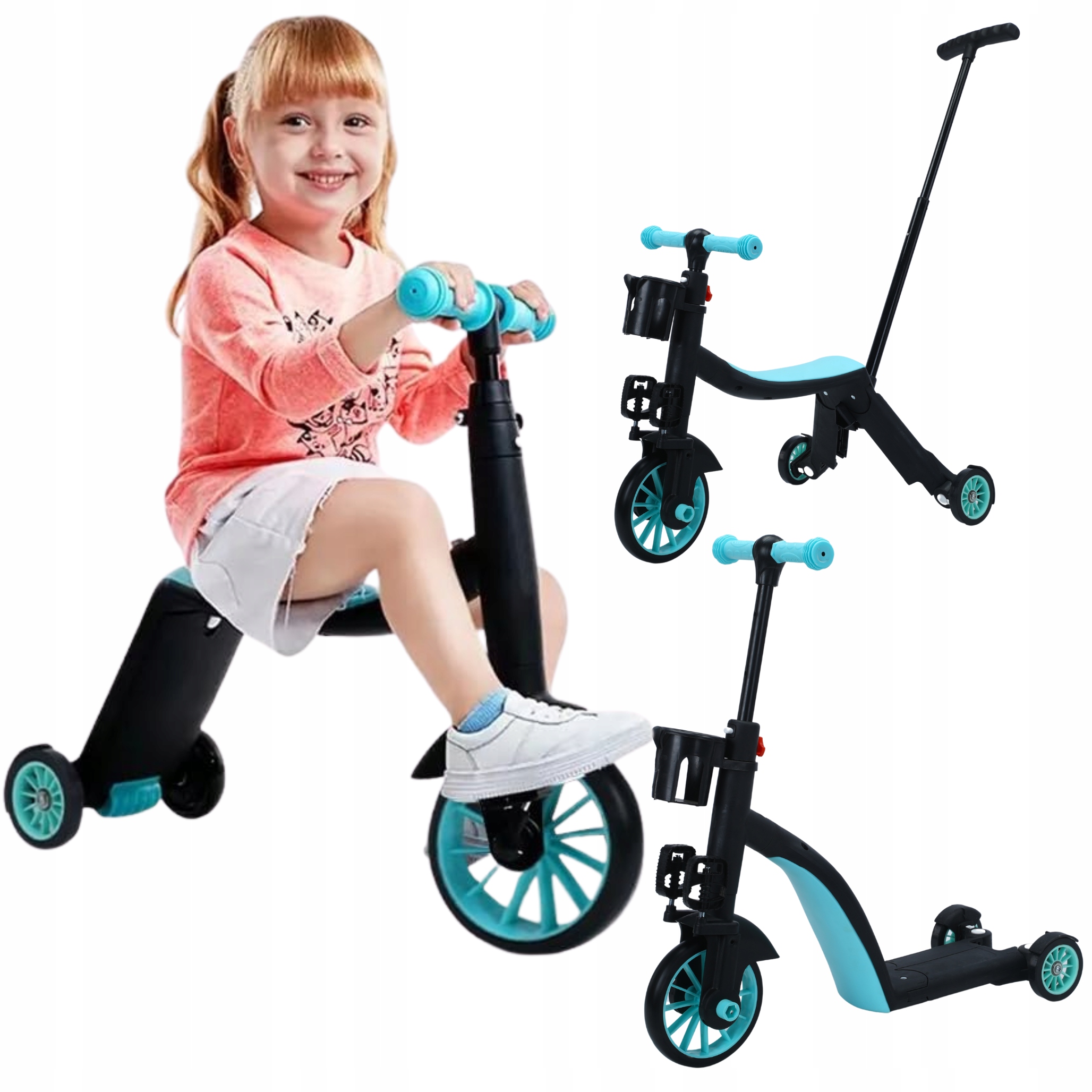 Hulajnoga balansowa Rowerek trójkolowy Biegowy Jeździk Pchacz 8W1