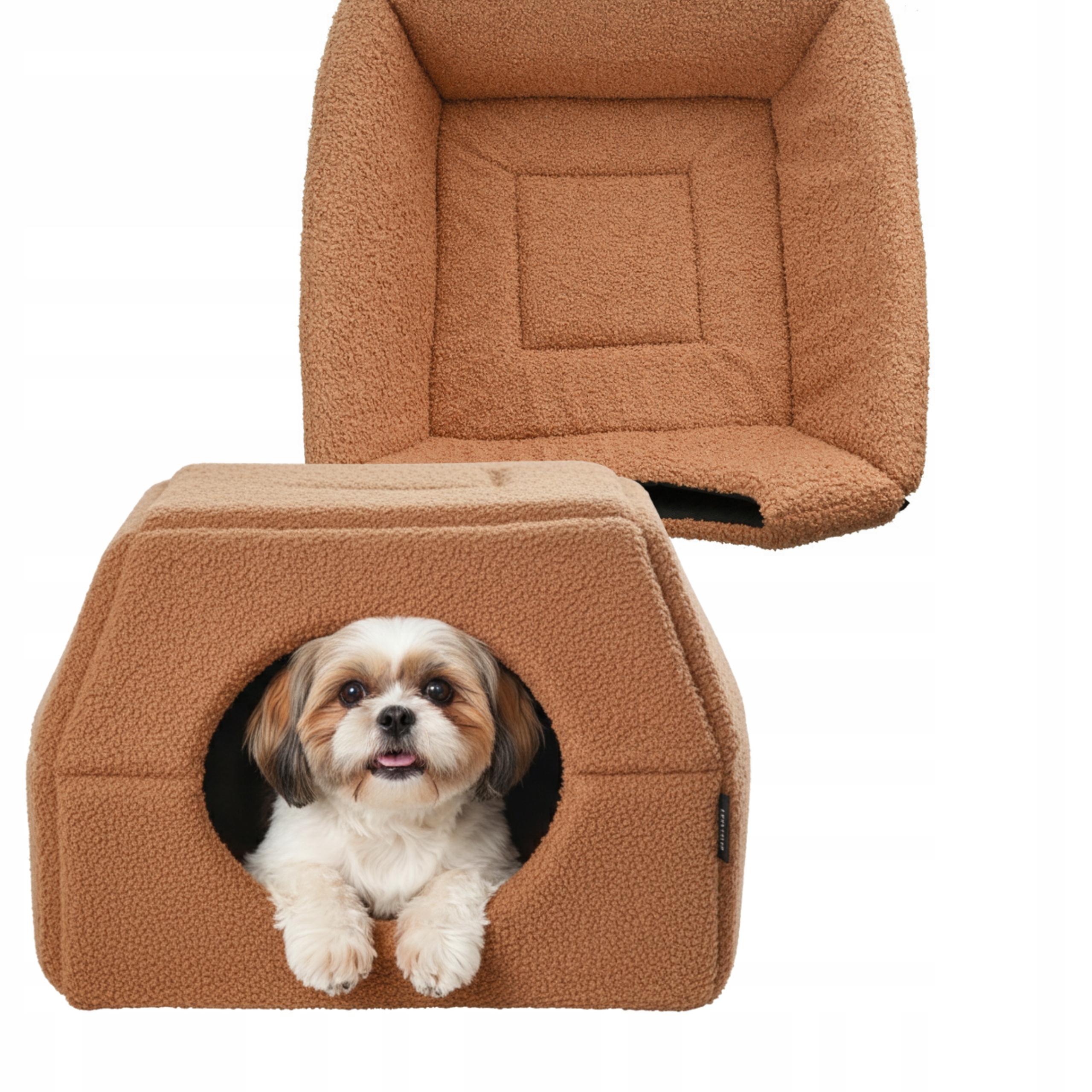 Levně Pelíšek Domeček Budka 2v1 pro psa kočku Protiskluzový pelíšek 48x48 cm M