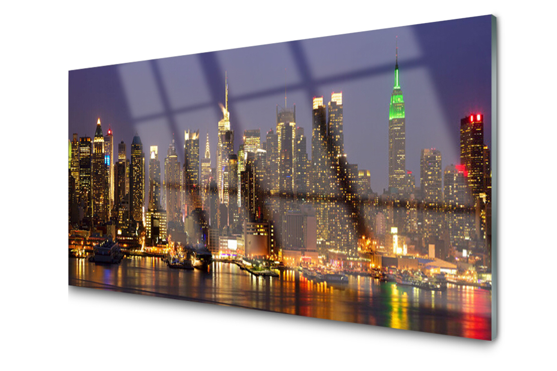 

Panel szklany dekoracyjny Miasto Domy 100x50