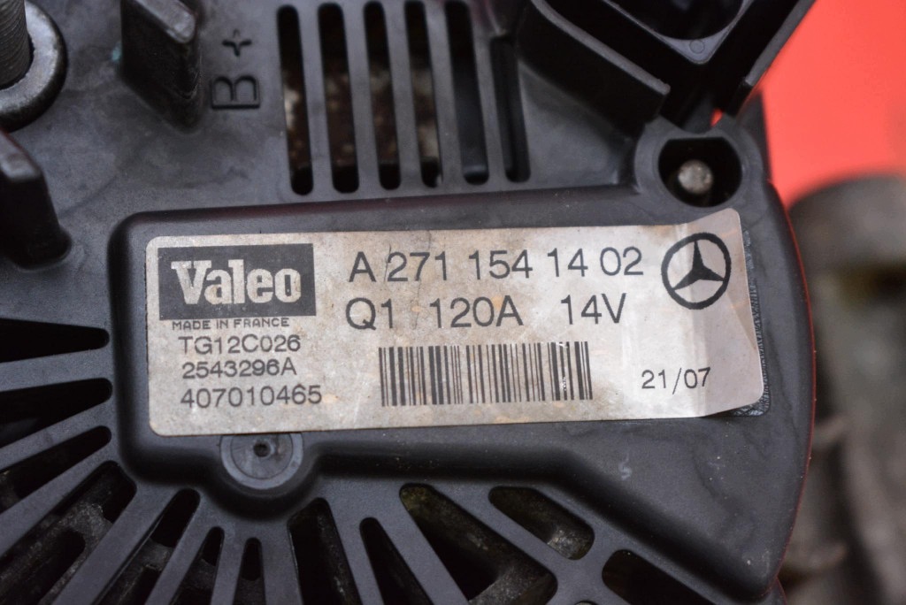 alternator A2711541402 MERCEDES C-class W204 1.8 compressor; 156 KM 07-12