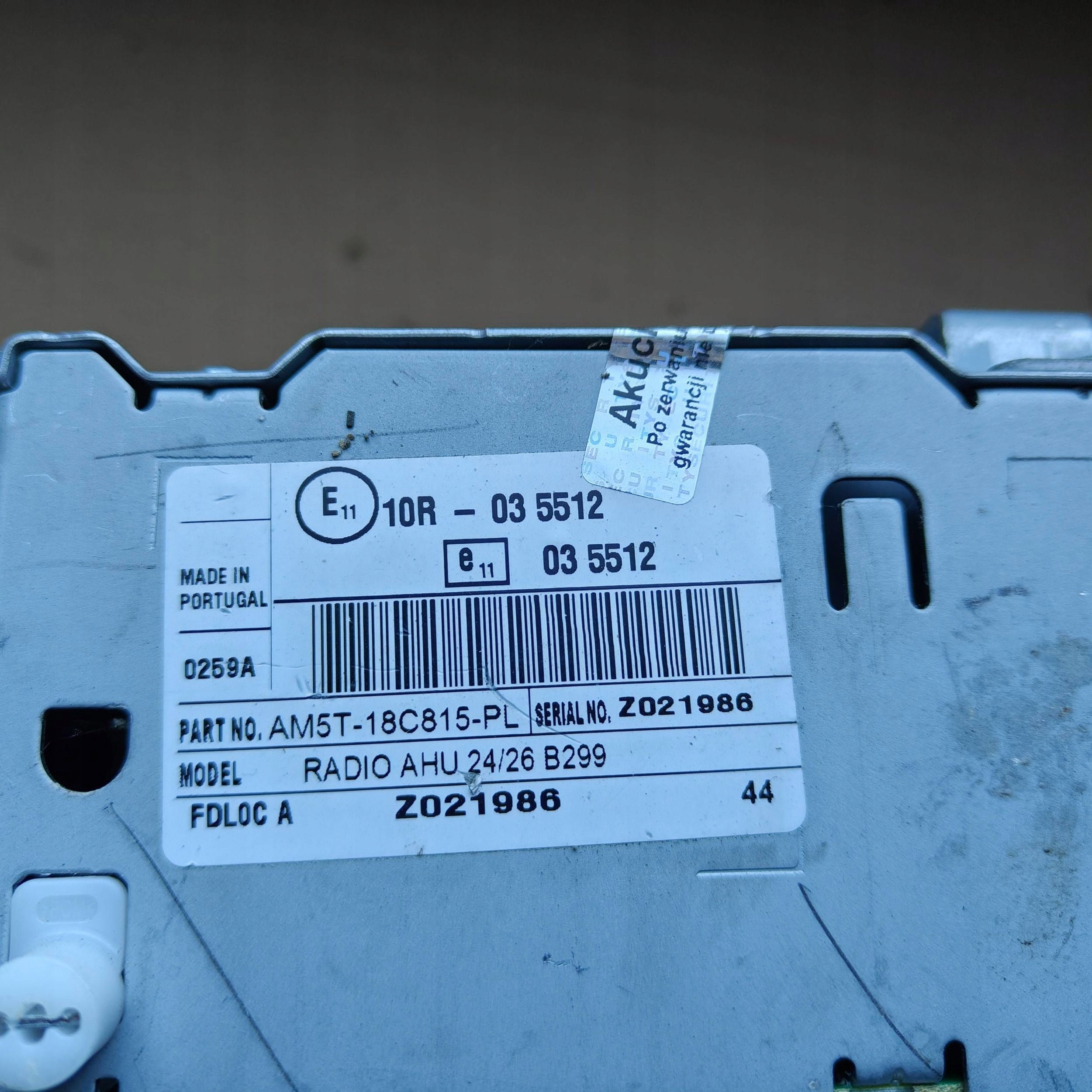 Stacja multimedialna Ford B-MAX 10R035512