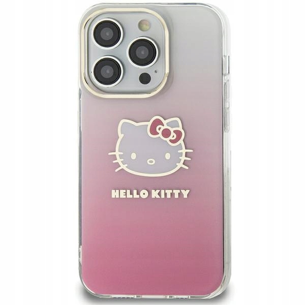 Etui Hello Kitty IML Gradient Electrop Kitty Head na iPhone 15 różowe