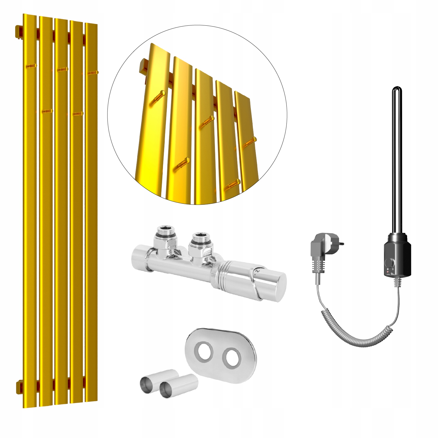 Set Panelový vodní a elektrický ohřívač Bellohook 160x38 Zlatý