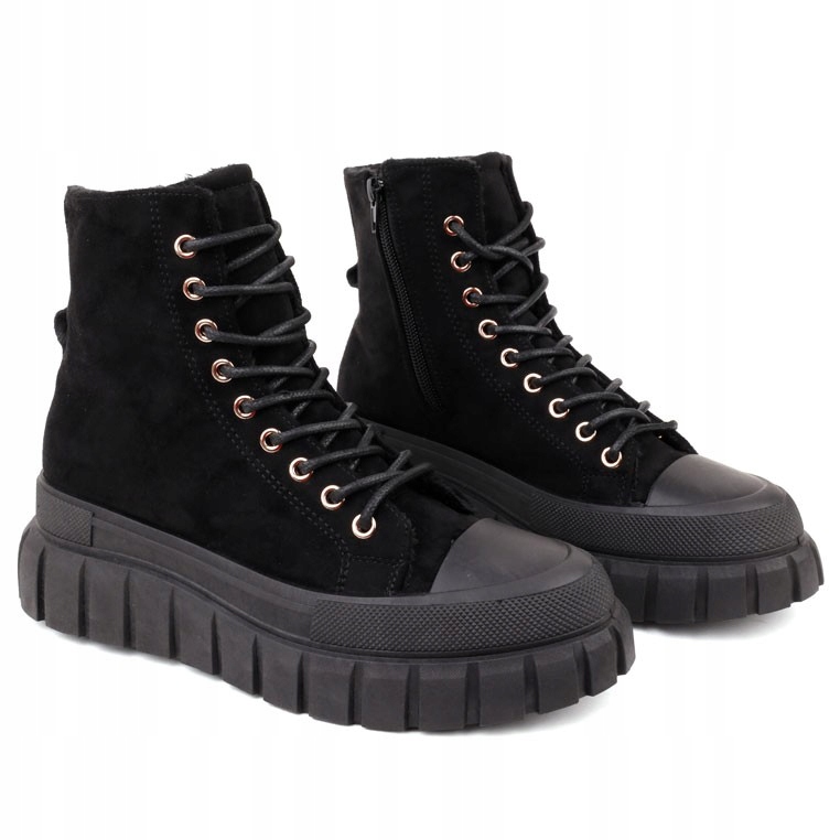 

Botki ocieplane czarne ze złotym 1 śniegowe r.38