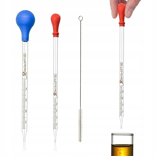 Skleněné Pipety S Kapátkem Pipeta Skleněná Odměrná 2 ML 5 ML silikonová