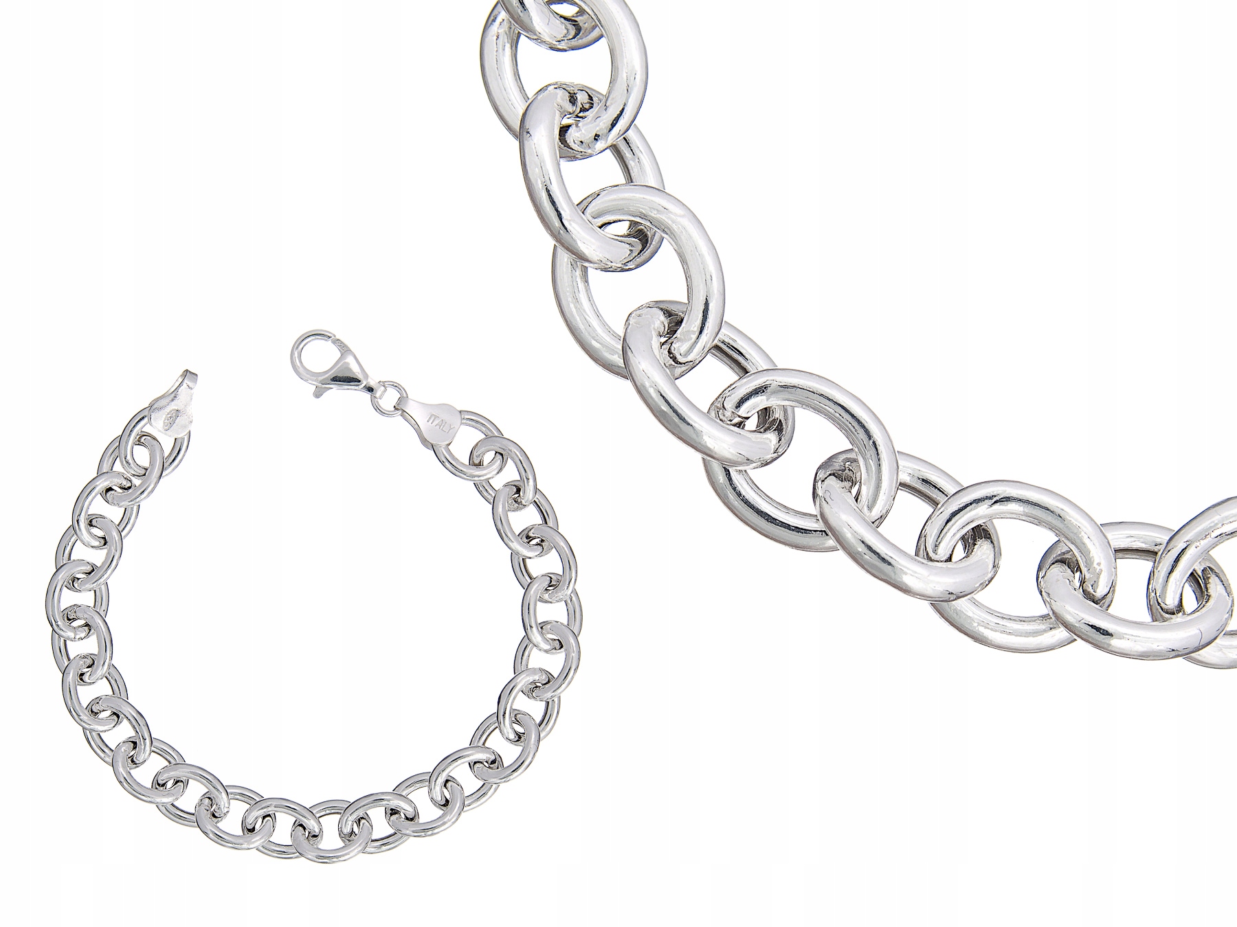 Stříbrný Nafukovací Náramek Rolo 20 CM 8,5 MM Italská Barva