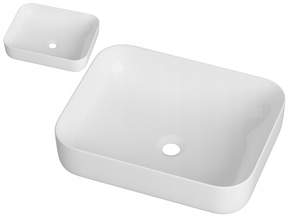 Biela Umývadlo Na Dosku Obdĺžniková Keramická Kúpeľňová 51x40 Sawo