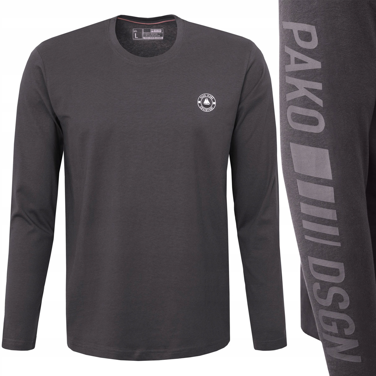 Longsleeve pánské tričko s dlouhým rukávem bavlněné Ted grafitové M