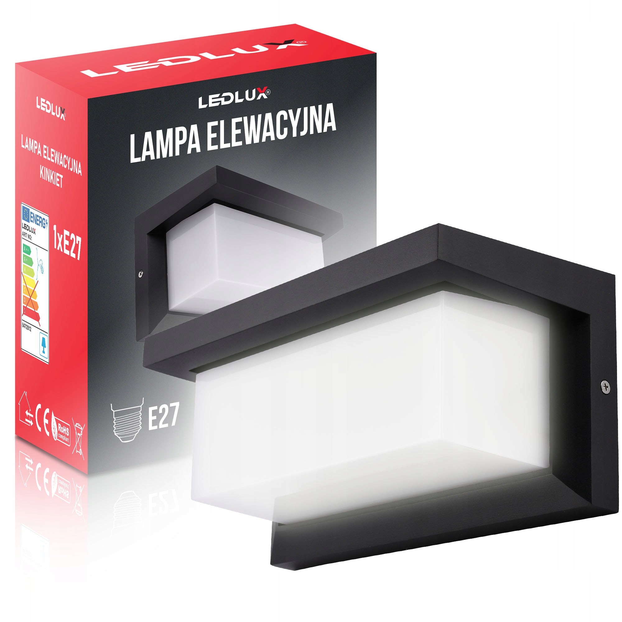 Kinkiet zewnętrzny lampa ogrodowa zewnętrzna elewacyjna ścienna E27 LED