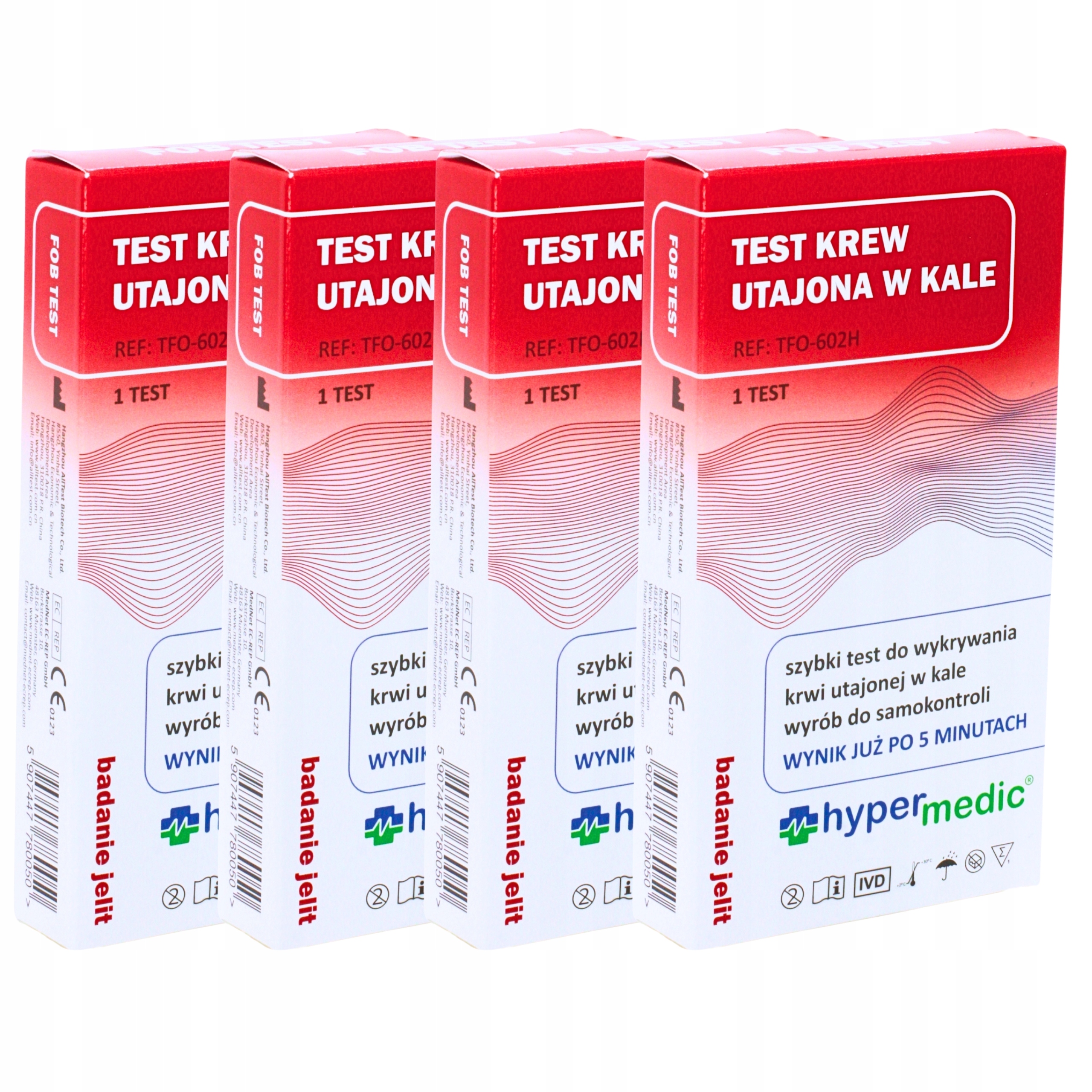 4x FOB TEST BADANIE NA UTAJONĄ KREW W KALE W 5 MINUT DOMOWY TEST HYPERMEDIC