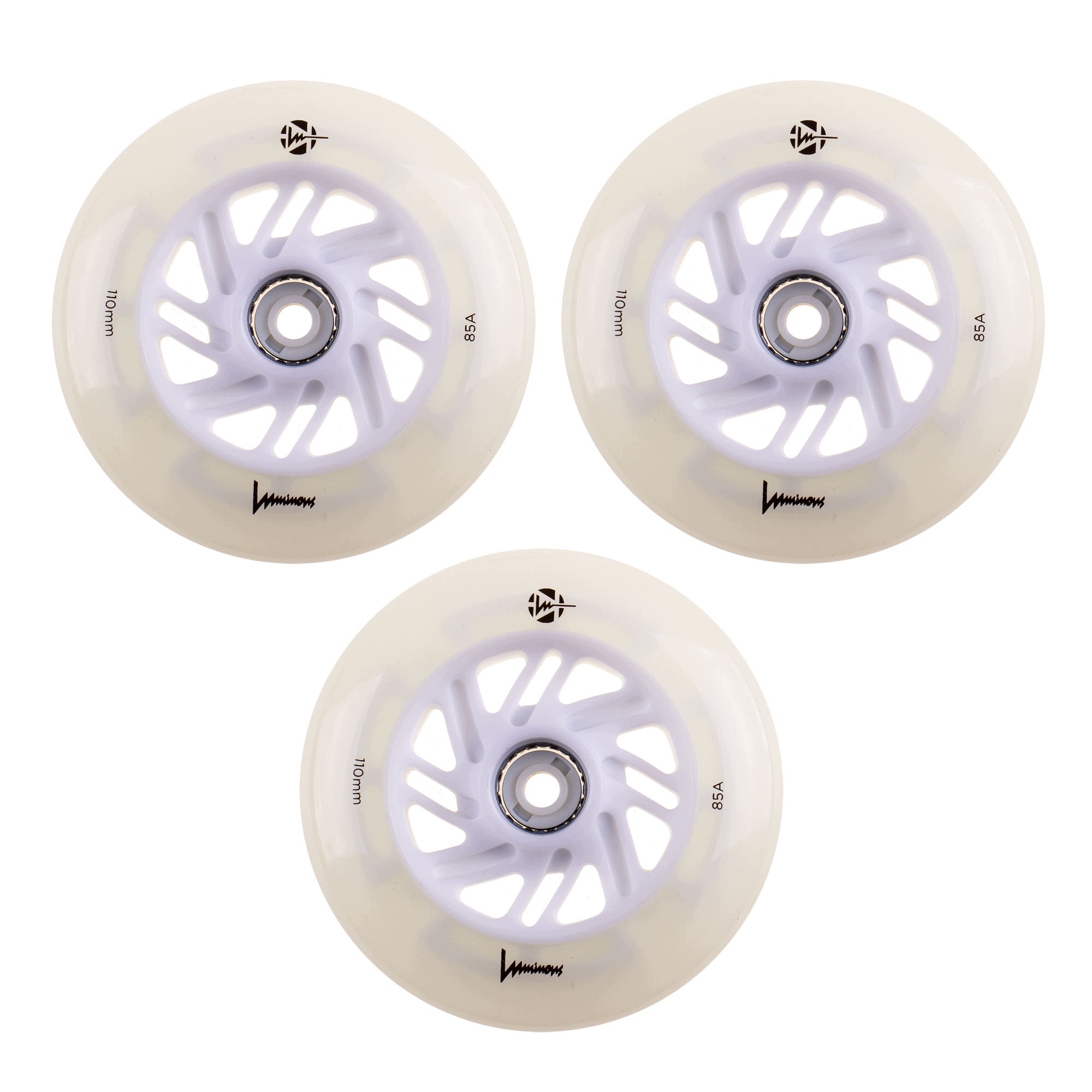 Kolečka pro kolečkové brusle svítící Luminous Led 110 mm/85A 3 kusy