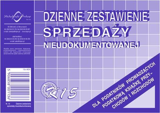 

Dzienne zestawienie sprzedaży A6 Michalczyk K15 50