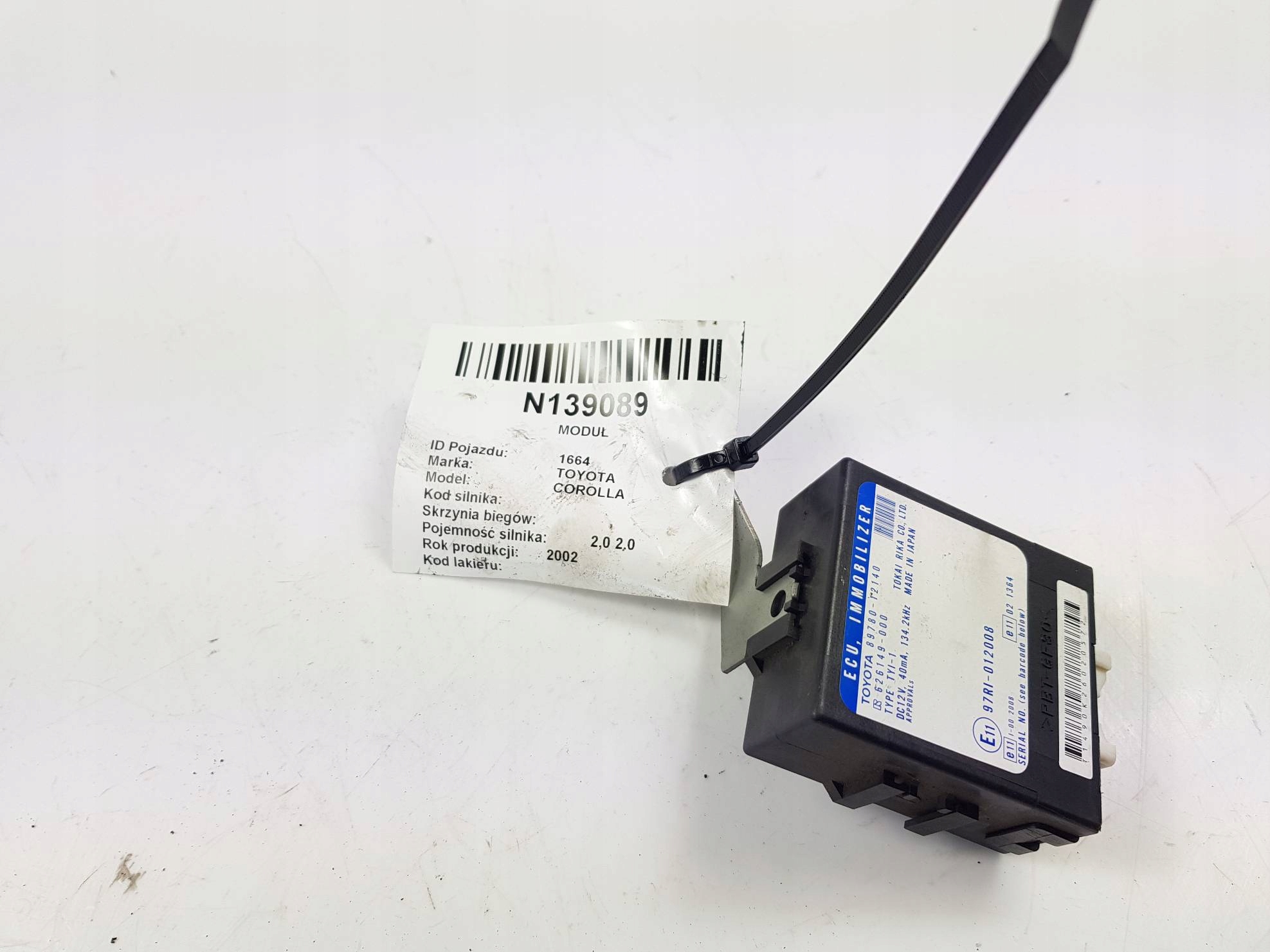 Module IMMO 89780-12140 TOYOTA COROLLA E12