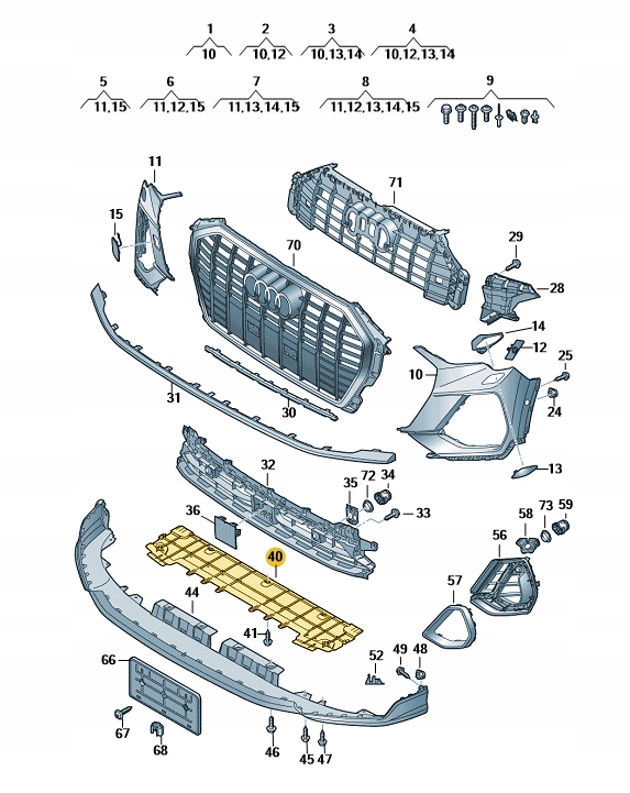 83A8076111 - Нижня кришка бампера двигуна AUDI Q3 ASO оригінал