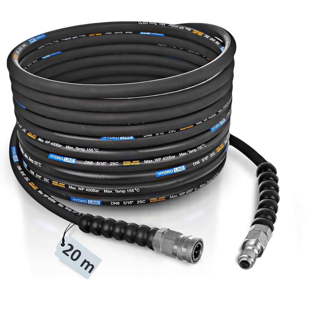Hadice 20 m DN8 400 Bar pro myčku Nilfisk Wap Alto Ehrle G275 rychlospojka 3/8"